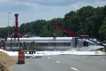 overturned gasoline tanker